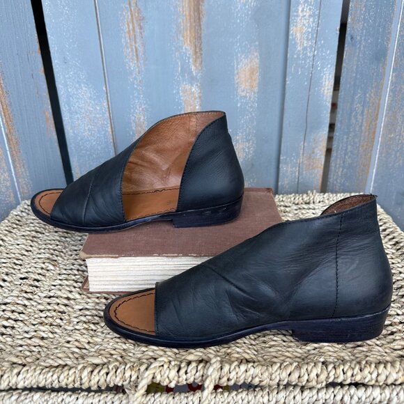 Free People Mont Blanc Leather Sandals Sz EU 37, US 6.5 Black - Picture 9 of 16